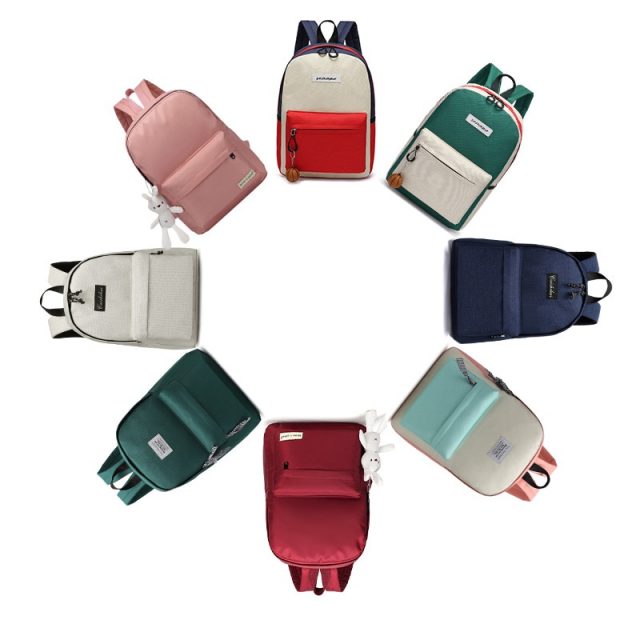 Backpack Women Fashion Shoulderbags Solid Color Patchwork Sweet Girl Street School Bags Backpacks Zipper Design Casual Bags