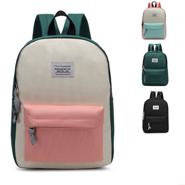 Backpack Women Fashion Shoulderbags Solid Color Patchwork Sweet Girl Street School Bags Backpacks Zipper Design Casual Bags