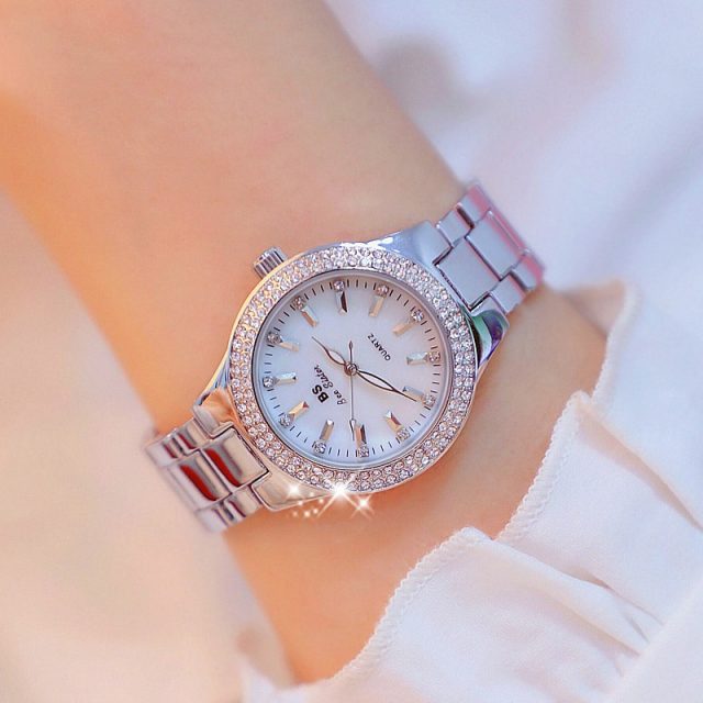 2020 Ladies Wrist Watches Dress Gold Watch Women Crystal Diamond Watches Stainless Steel Silver Clock Women Montre Femme 2019