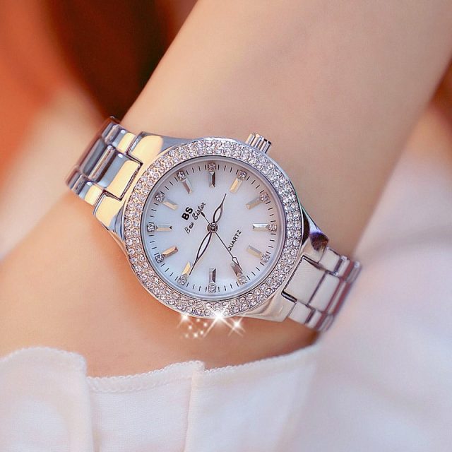 2020 Ladies Wrist Watches Dress Gold Watch Women Crystal Diamond Watches Stainless Steel Silver Clock Women Montre Femme 2019