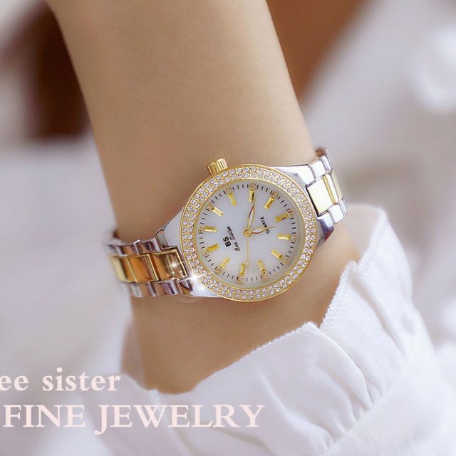 2020 Ladies Wrist Watches Dress Gold Watch Women Crystal Diamond Watches Stainless Steel Silver Clock Women Montre Femme 2019