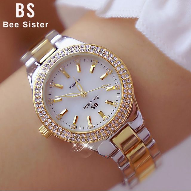 2020 Ladies Wrist Watches Dress Gold Watch Women Crystal Diamond Watches Stainless Steel Silver Clock Women Montre Femme 2019