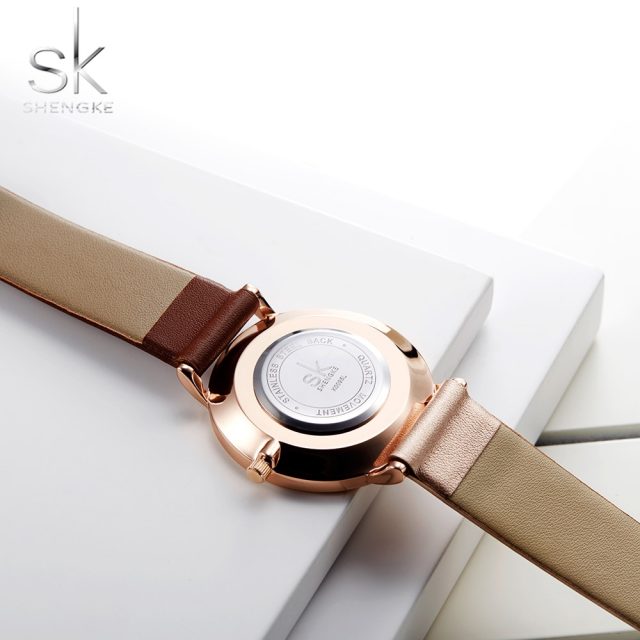 Shengke Women's Watches Fashion Leather Wrist Watch Vintage Ladies Watch Irregular Clock Mujer Bayan Kol Saati Montre Feminino