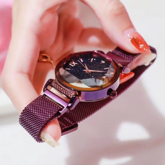 Luxury Rose Gold Women Watches Fashion Diamond Ladies Starry Sky Magnet Watch Waterproof Female Wristwatch For Gift Clock 2019
