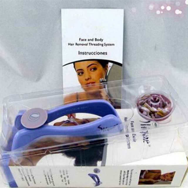 Slique 52+147 == 79 Women Plastic Cotton Modern Hair Facial Body Removal Threading Threader Epilator System Slique Design Tools