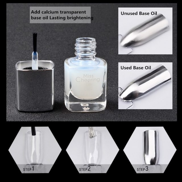 7ml Silver Mirror Effect Metal Nail Gel Polish Varnish Base Coat Metallic UV Nails Art Tips DIY Manicure Design