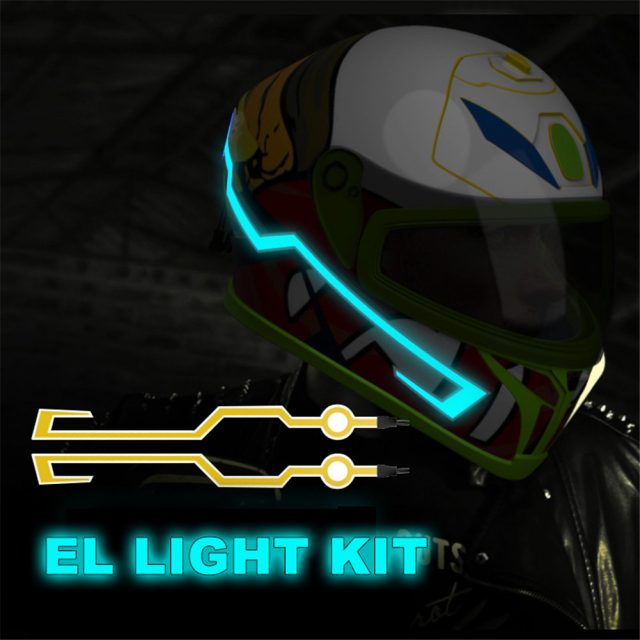 Ready Stock Motorcycle Helmet EL Cold Light Mod Kit Tron Helmets Mode Night Time Riding Signal Flashing Lights strip Bar DIY