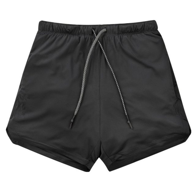 Joggers Shorts Mens 2 in 1 Short Pants Gyms Fitness Bodybuilding Workout Quick Dry Beach Shorts Male Summer Sportswear Bottoms