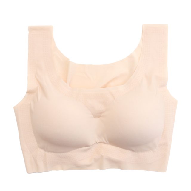 Women Sport Bra Top Cool Stretch Plus Size M-6XL Sports Fitness Running Brassiere Ultra-Thin One-Piece Underwear Sleeping Bra