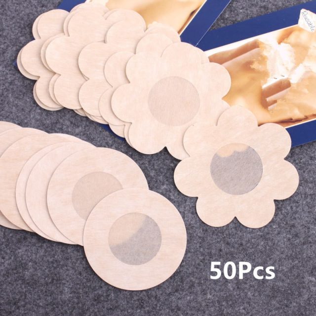 50pcs Women's Invisible Breast Lift Tape Overlays on Bra Nipple Stickers Chest Stickers Adhesivo Bra Nipple Covers Accessories