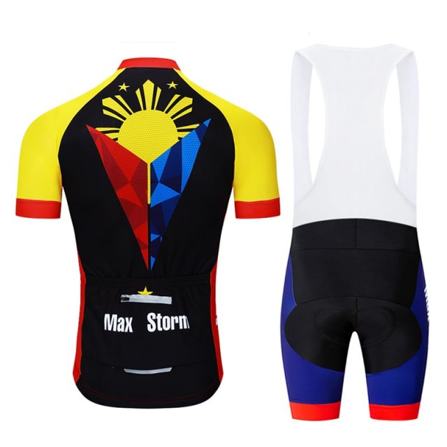 2019 New Team Philippines Cycling Jersey Customized Road Mountain Race Top max storm Reflective zipper 4 pocket