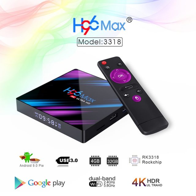 H96 MAX RK3318 Smart Android TV Box 16GB 32GB 64GB Media player 4K Wifi Netflix Set top Box Media Player Youtube Android 9.0 BOX