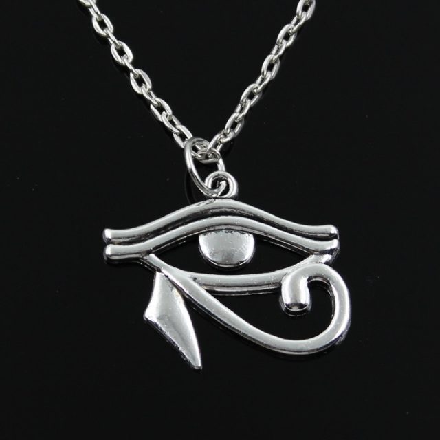 new fashion ancient egypt eye of Horus Pendants round cross chain short long Mens Womens silver color  necklace Jewelry Gift