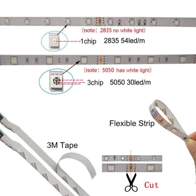 LED Stripes with Remote Control and Adapter