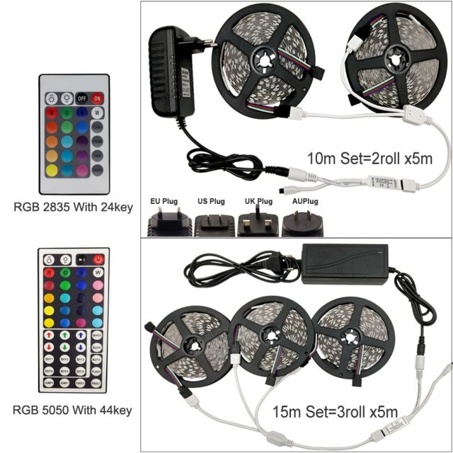 LED Stripes with Remote Control and Adapter