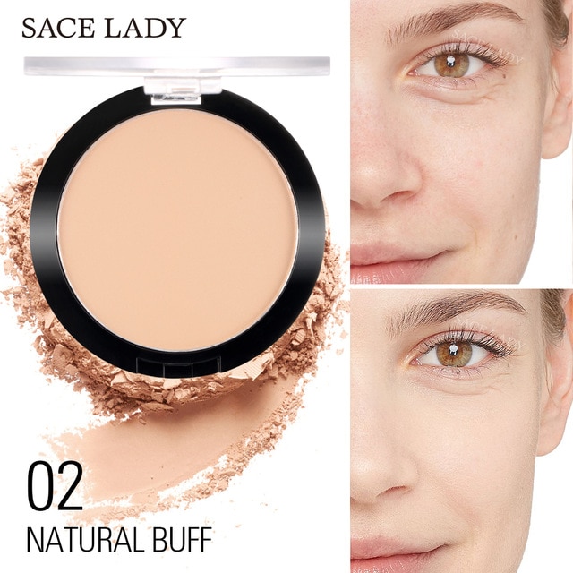 Natural Lasting  Matt Pressed Face Powder Foundation Lightweight Oil-control Compact Cosmetic Loose Powder Makeup Tool  TSLM1