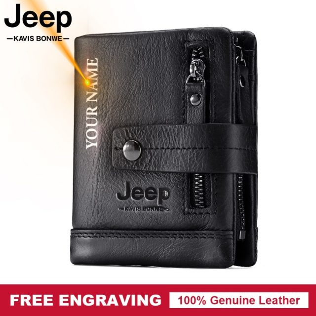 Free Engraving 100% Genuine Leather Men Wallet Coin Purse Small Card Holder PORTFOLIO Portomonee Male Walet Pocket Coffee Money