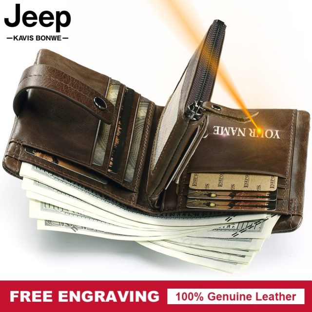 Free Engraving 100% Genuine Leather Men Wallet Coin Purse Small Card Holder PORTFOLIO Portomonee Male Walet Pocket Coffee Money