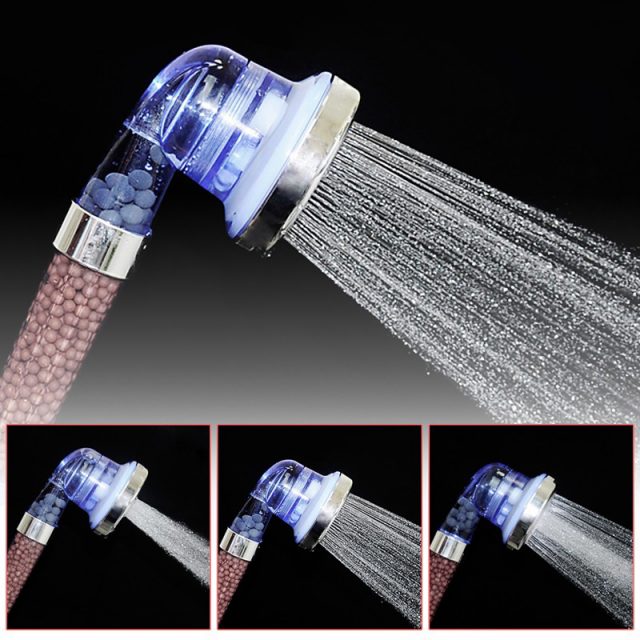 3 Function Adjustable Hand Held Jetting Shower Head Bathroom High Pressure Water Handheld Saving Anion Filter SPA Shower Heads