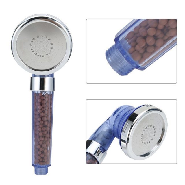 3 Function Adjustable Hand Held Jetting Shower Head Bathroom High Pressure Water Handheld Saving Anion Filter SPA Shower Heads