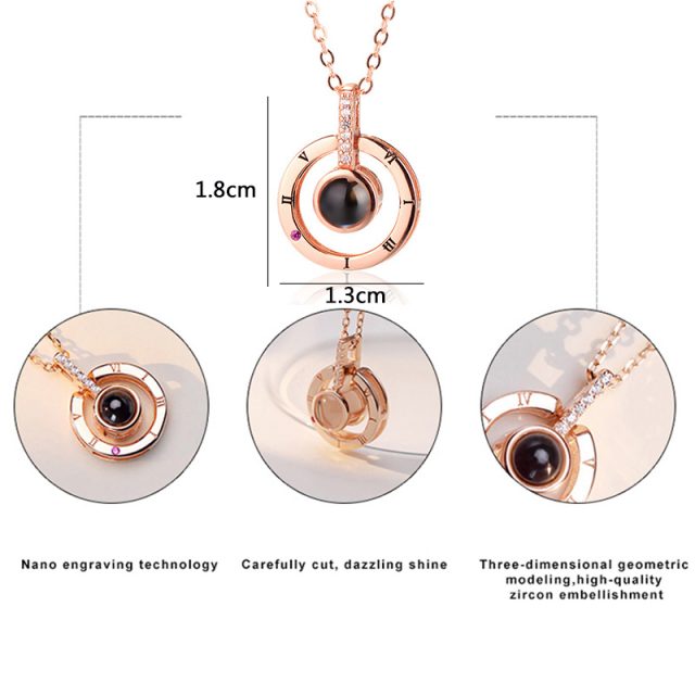 Letter Necklace 100 languages I love you Projection Pendant Necklace Women Jewelry Collier Femme Bijoux 2018 best friends Gifts