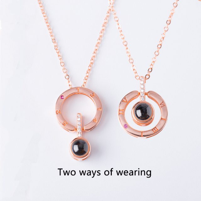 Letter Necklace 100 languages I love you Projection Pendant Necklace Women Jewelry Collier Femme Bijoux 2018 best friends Gifts