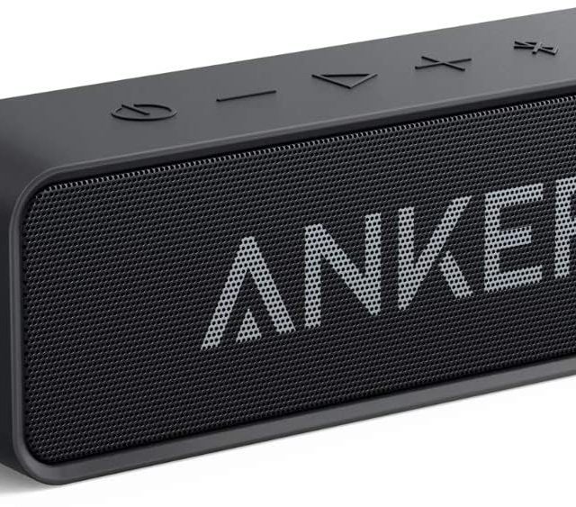 Anker Soundcore Portable Wireless Bluetooth Speaker with Loud Stereo Sound, 24-Hour Playtime, 66 feet Bluetooth Range, Built-in Microphone Compatible with iPhone/IOS, Samsung and All Android Devices