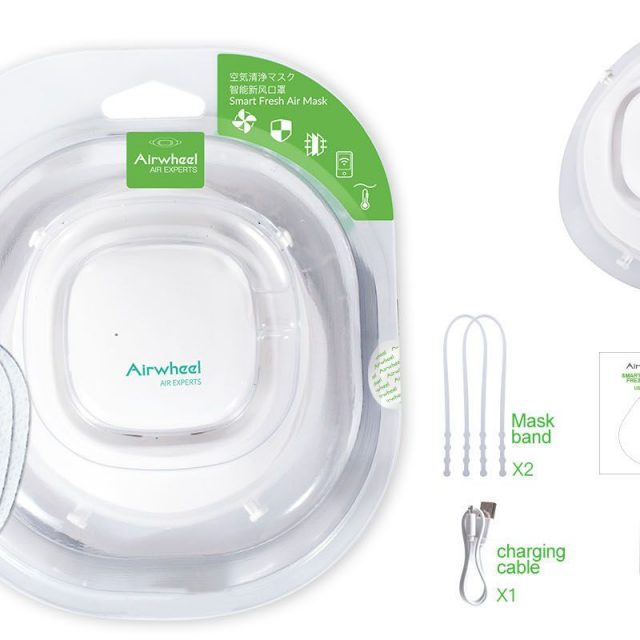 Airwheel Air Experts F3 Smart Respirator Fresh Air Silicone Mask with a 5-layer Filter Technology with In & Out Dual Protection and APP Smart Reminder for the New Normal