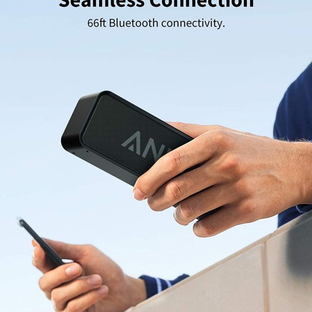 Anker Soundcore Portable Wireless Bluetooth Speaker with Loud Stereo Sound, 24-Hour Playtime, 66 feet Bluetooth Range, Built-in Microphone Compatible with iPhone/IOS, Samsung and All Android Devices
