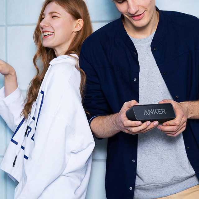 Anker Soundcore Portable Wireless Bluetooth Speaker with Loud Stereo Sound, 24-Hour Playtime, 66 feet Bluetooth Range, Built-in Microphone Compatible with iPhone/IOS, Samsung and All Android Devices