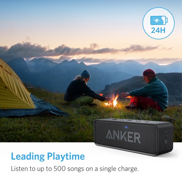 Anker Soundcore Portable Wireless Bluetooth Speaker with Loud Stereo Sound, 24-Hour Playtime, 66 feet Bluetooth Range, Built-in Microphone Compatible with iPhone/IOS, Samsung and All Android Devices