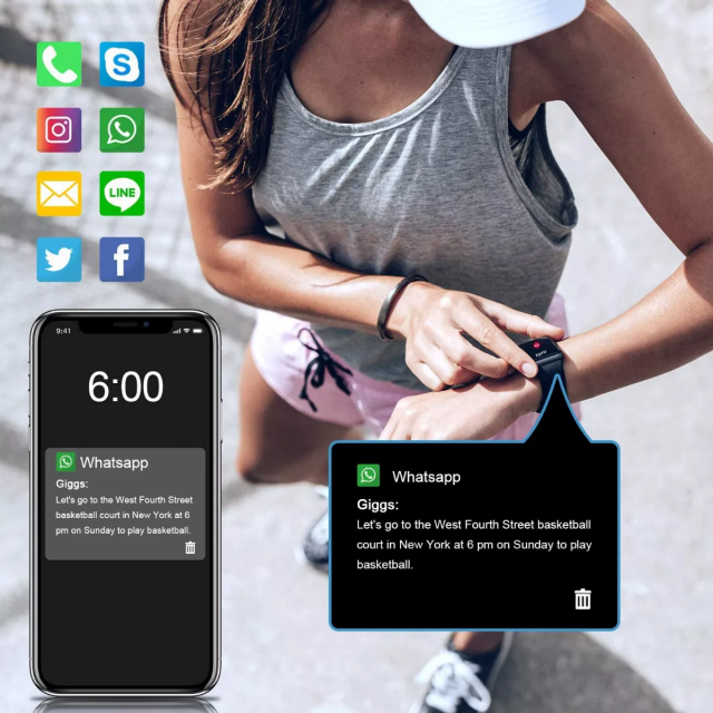 Letsfit Smart Watch ID205L, Fitness Tracker with Heart Rate Monitor, Activity Tracker with 1.3 Inch Touch Screen, IP68 Waterproof Pedometer Smartwatch with Sleep Monitor, Step Counter for Women and Men