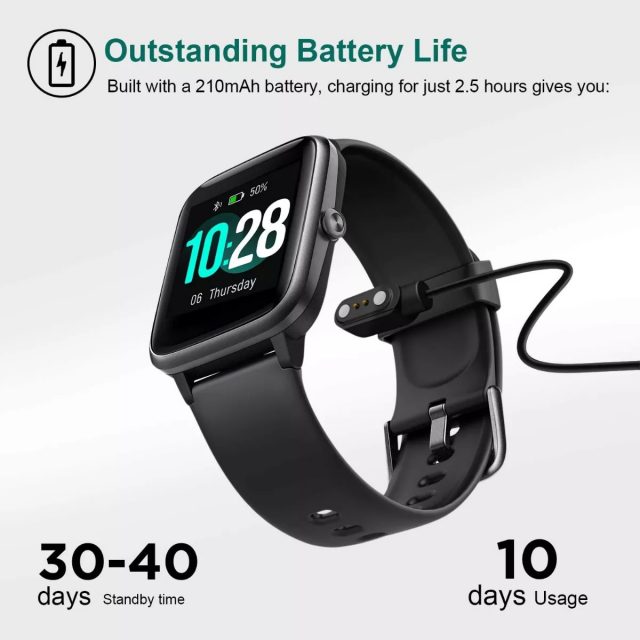 Letsfit Smart Watch ID205L, Fitness Tracker with Heart Rate Monitor, Activity Tracker with 1.3 Inch Touch Screen, IP68 Waterproof Pedometer Smartwatch with Sleep Monitor, Step Counter for Women and Men