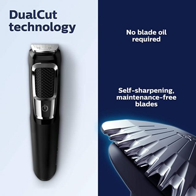 Philips Norelco MG3750 Multi-groom All-In-One Series 3000, 13 attachment trimmer for beard, facial hair, nose hair, ear hair trimmer and hair clipper