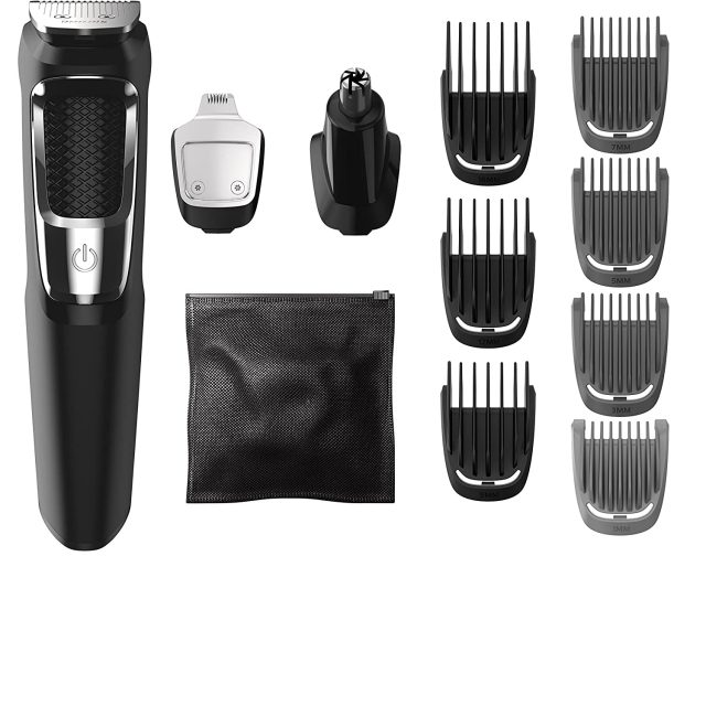 Philips Norelco MG3750 Multi-groom All-In-One Series 3000, 13 attachment trimmer for beard, facial hair, nose hair, ear hair trimmer and hair clipper
