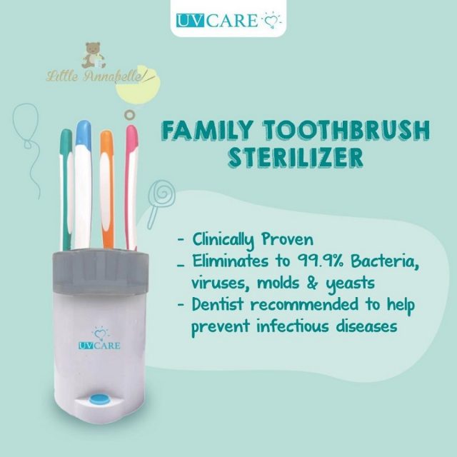 UV Care Family Toothbrush Sterilizer with UVC Germicidal Light for Disinfection, Sanitation, Sterilization and Termination of Germs, Viruses, Molds, and Bacteria