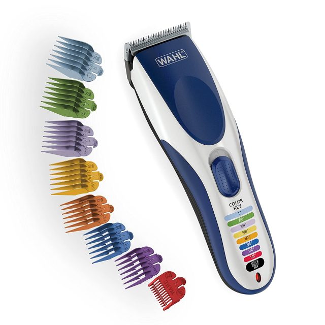 Wahl Color Pro Cordless Rechargeable Hair Clipper & Trimmer Model 9649 Easy Color-Coded Guide Combs – for Men, Women, Children and Pets Grooming