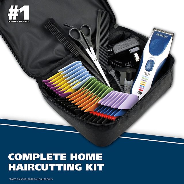 Wahl Color Pro Cordless Rechargeable Hair Clipper & Trimmer Model 9649 Easy Color-Coded Guide Combs – for Men, Women, Children and Pets Grooming