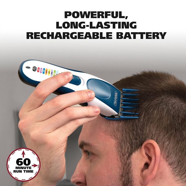 Wahl Color Pro Cordless Rechargeable Hair Clipper & Trimmer Model 9649 Easy Color-Coded Guide Combs – for Men, Women, Children and Pets Grooming