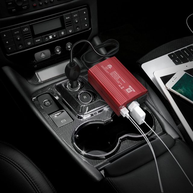BESTEK 300W Power Inverter DC 12V to 110V AC Car Inverter with 4.2A Dual USB Car Adapter