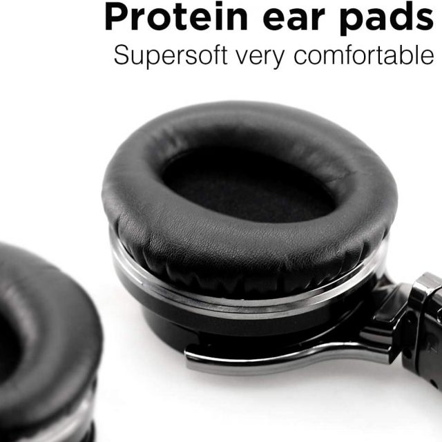 COWIN E7 Active Noise Cancelling Headphones Bluetooth Headphones with Microphone Deep Bass Wireless Headphones Over Ear, Comfortable Protein Earpads, 30 Hours Playtime for Travel/Work/Leisure, Black