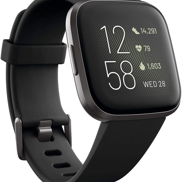 Fitbit Versa 2 Health and Fitness Smartwatch with Heart Rate, Music, Alexa Built-In, Sleep and Swim Tracking, One Size (S and L Bands Included)