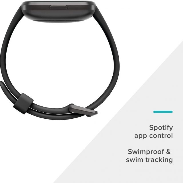 Fitbit Versa 2 Health and Fitness Smartwatch with Heart Rate, Music, Alexa Built-In, Sleep and Swim Tracking, One Size (S and L Bands Included)
