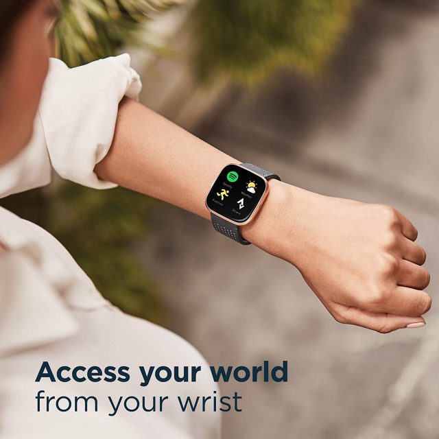 Fitbit Versa 2 Health and Fitness Smartwatch with Heart Rate, Music, Alexa Built-In, Sleep and Swim Tracking, One Size (S and L Bands Included)