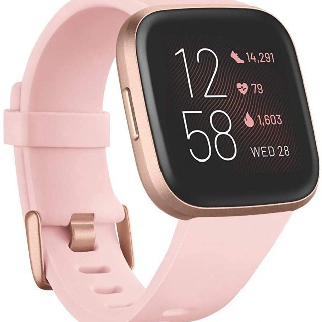Fitbit Versa 2 Health and Fitness Smartwatch with Heart Rate, Music, Alexa Built-In, Sleep and Swim Tracking, One Size (S and L Bands Included)