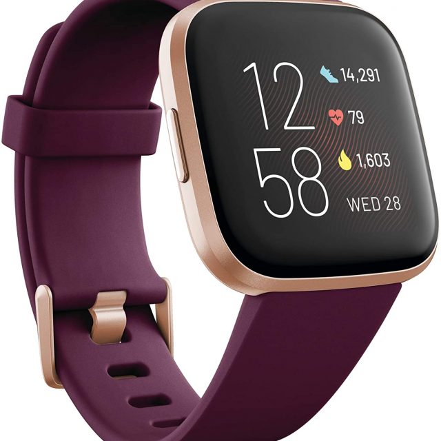 Fitbit Versa 2 Health and Fitness Smartwatch with Heart Rate, Music, Alexa Built-In, Sleep and Swim Tracking, One Size (S and L Bands Included)