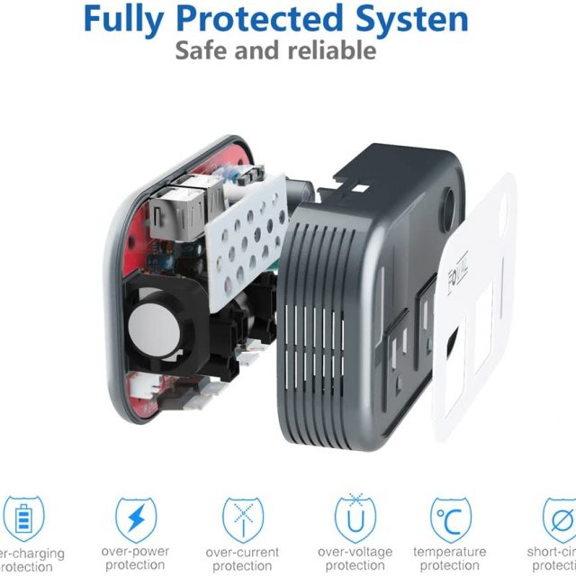Foval 200W Car Power Inverter Adapter DC 12V to 110V AC Converter with 4 USB Ports Charger