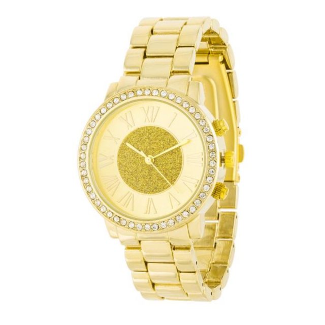 Icon Bijoux Roman Numeral Goldtone Watch With Crystals For Any Occasion