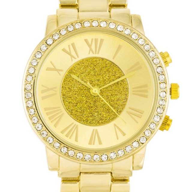 Icon Bijoux Roman Numeral Goldtone Watch With Crystals For Any Occasion