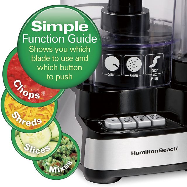 Hamilton Beach 12-Cup Stack & Snap Food Processor & Vegetable Chopper, Black